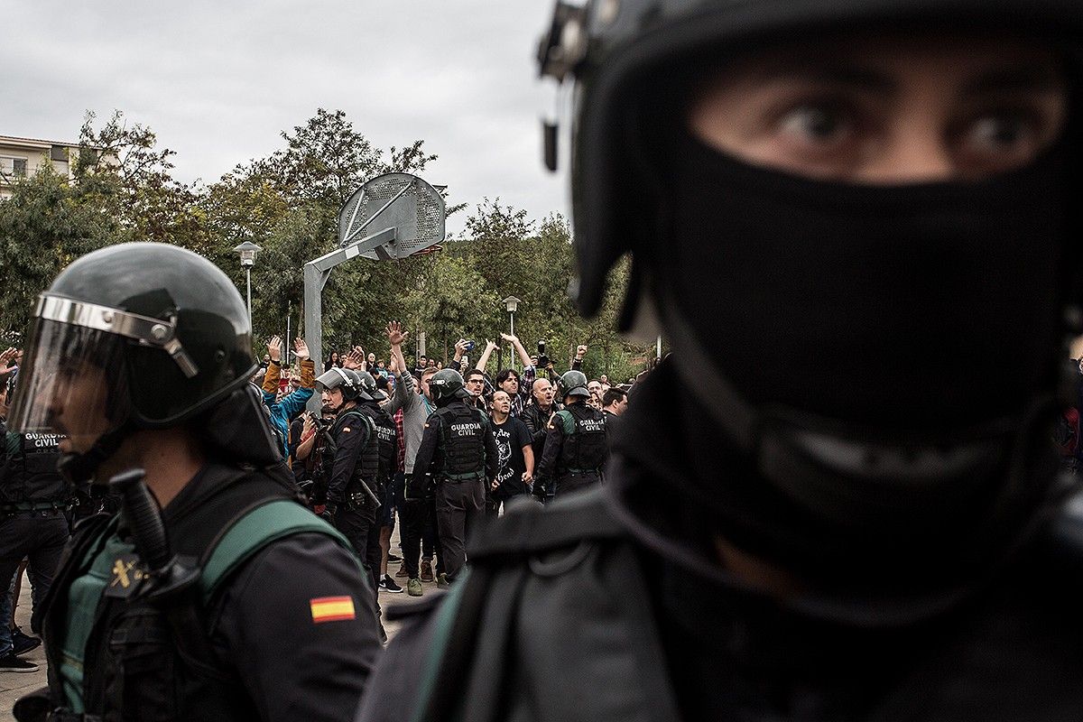 Càrregues policials a Girona l'1-O