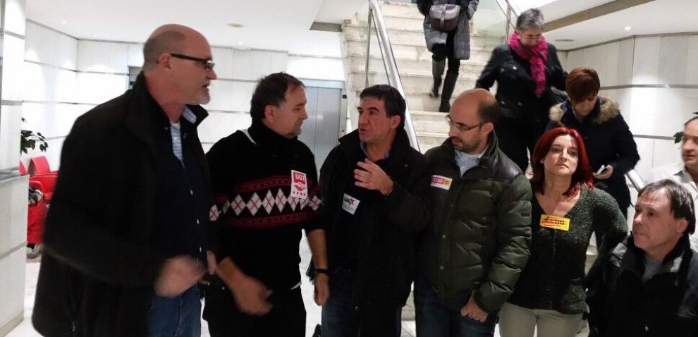 Representants sindicals a la Delegació de Lleida