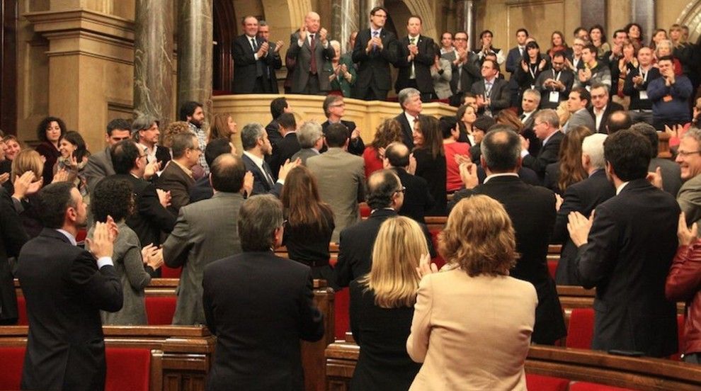 El Parlament de Catalunya després d'aprovar la Llei de l'Aran