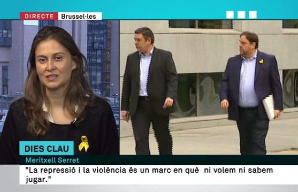 Meritxell Serret, en una entrevista amb TV3 des de Brussel·les