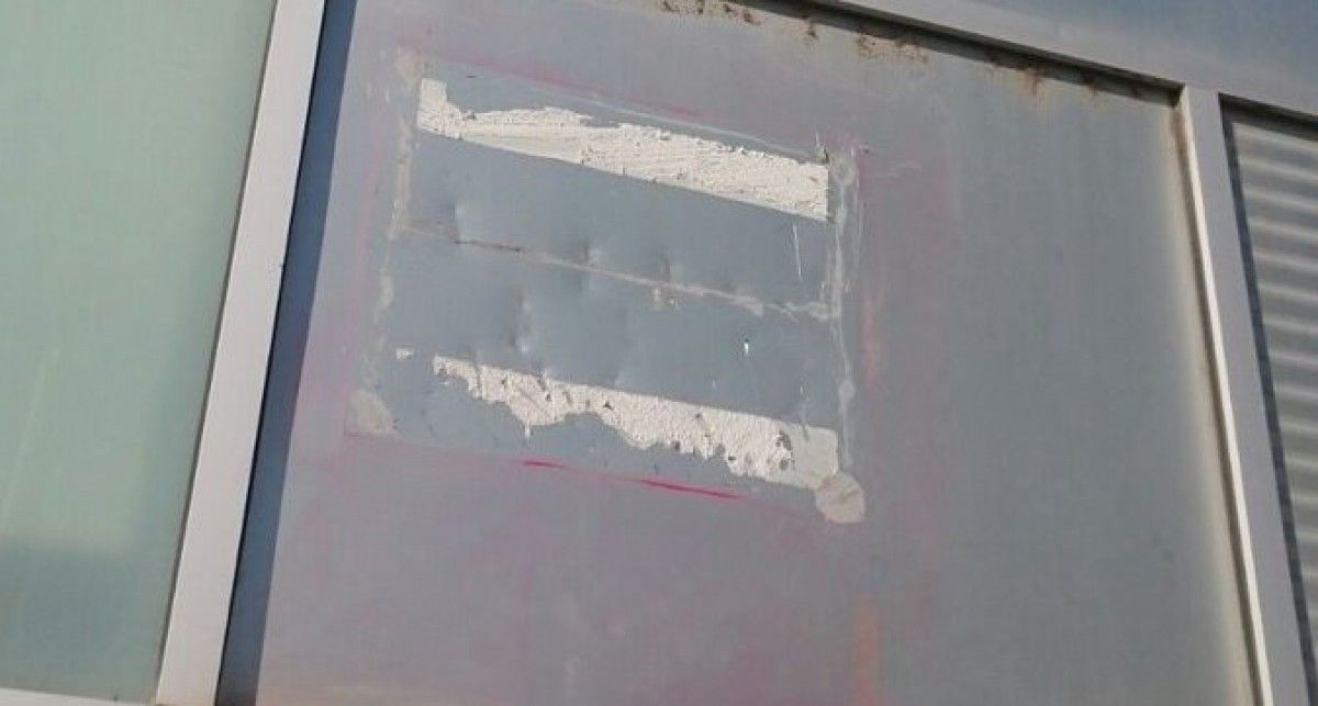 Imatge de l'espai on hi havia la placa