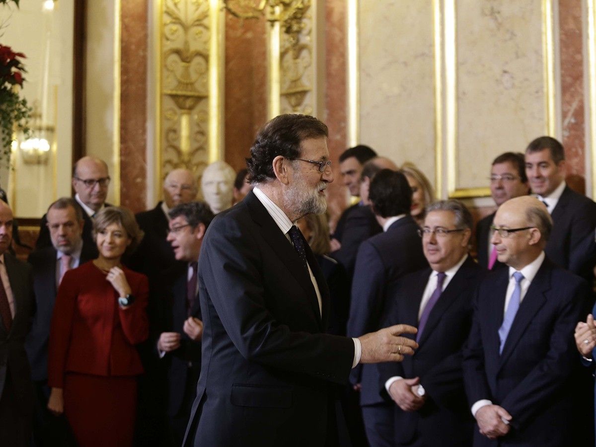 Mariano Rajoy, arribant a la recepció del dia de la Constitució.