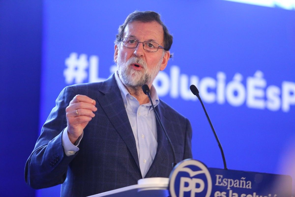 Mariano Rajoy en un acte de campanya