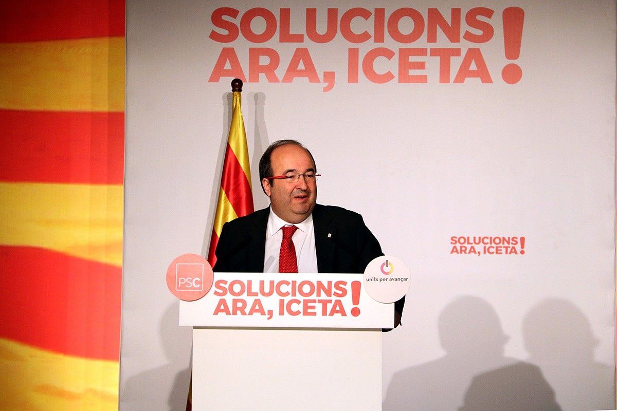 Miquel Iceta al míting d'Amposta