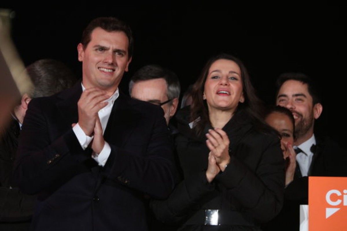 Albert Rivera i Inés Arrimadas celebren el resultat electoral