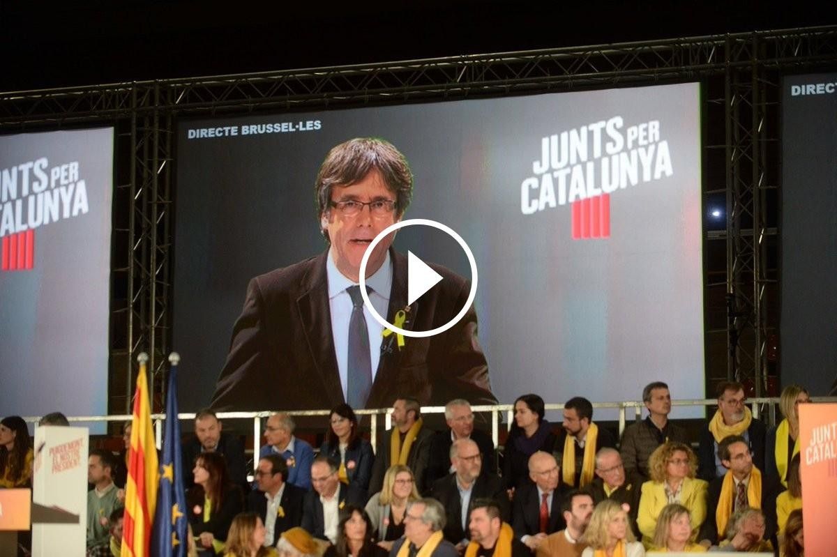 Carles Puigdemont, en un míting electoral