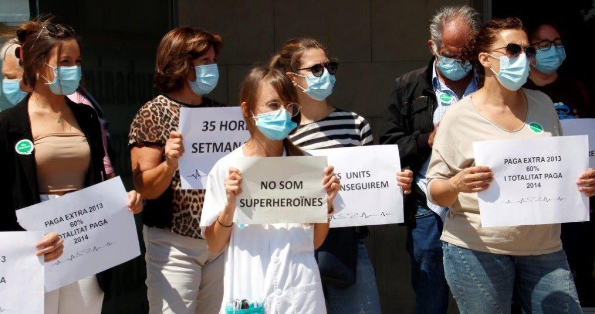 Imatge de la mobilització dels sanitaris a Lleida