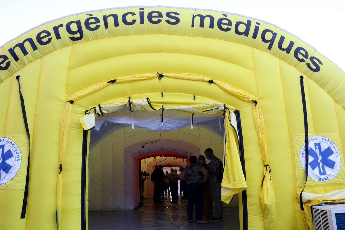 Hospital de campanya davant l'Arnau de Vilanova de Lleida