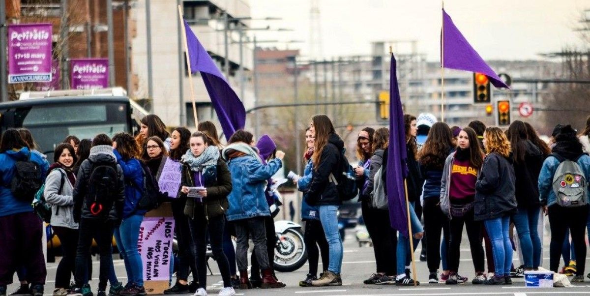 Imatge de la mobilització feminista a Lleida
