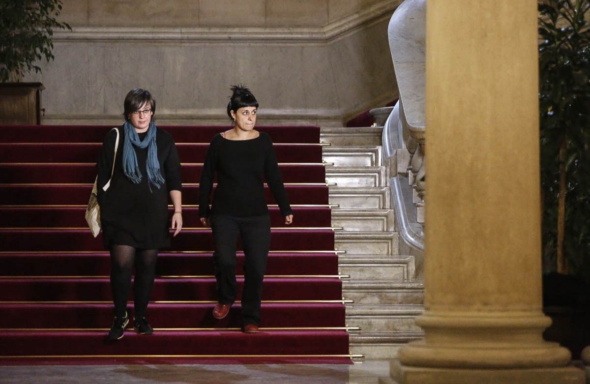 Mireia Boya i Anna Gabriel al Parlament de Catalunya 