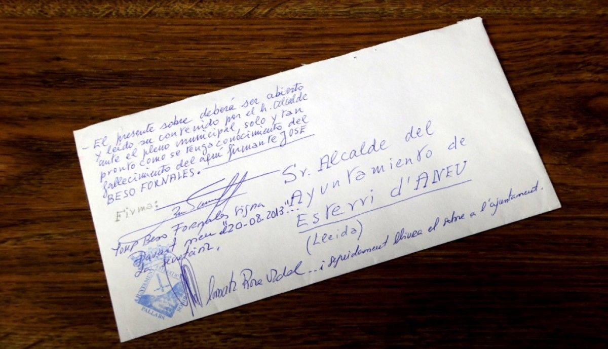 Imatge de la carta del veí d'Esterri d'Àneu