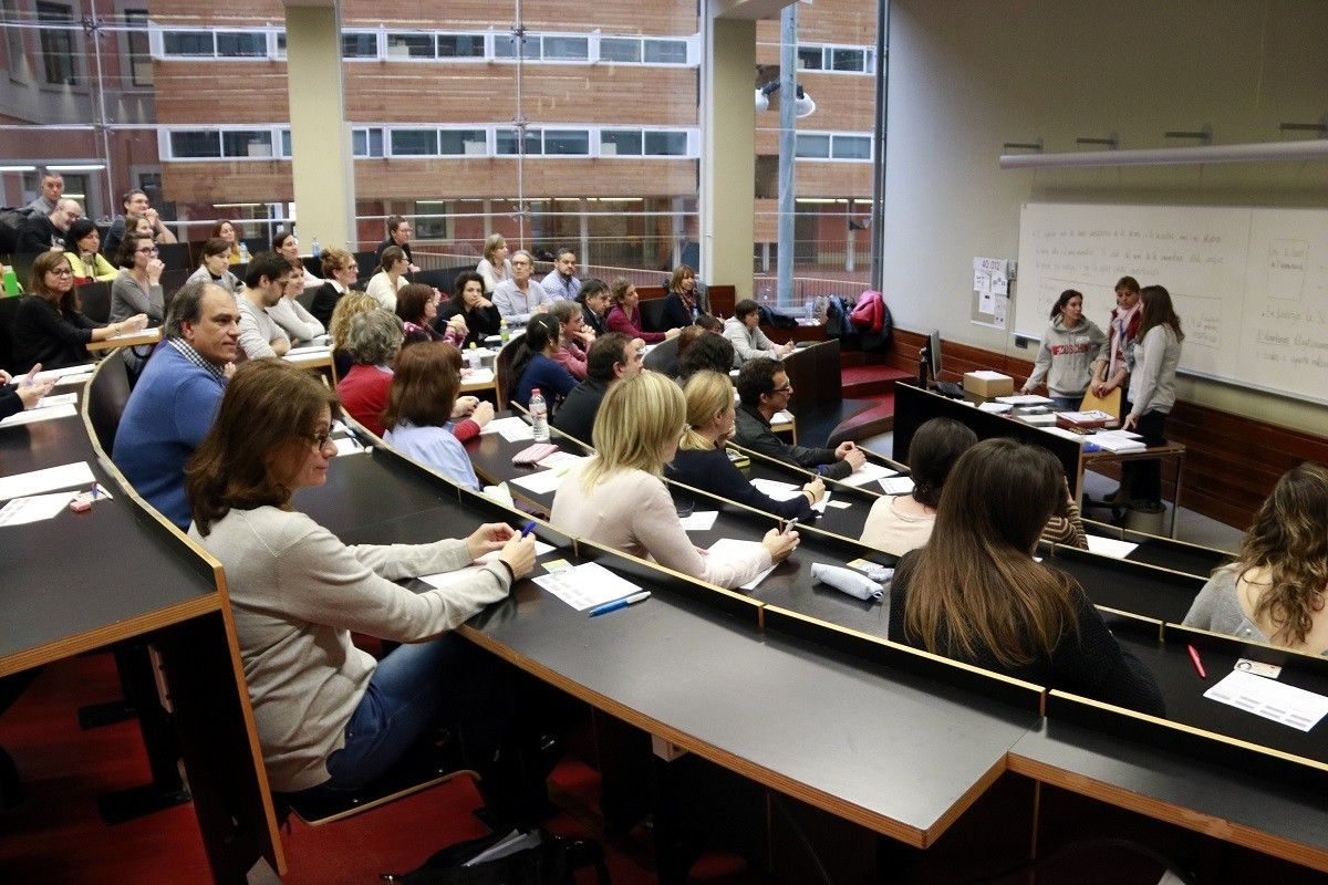 Una aula de la Universitat Pompeu Fabra