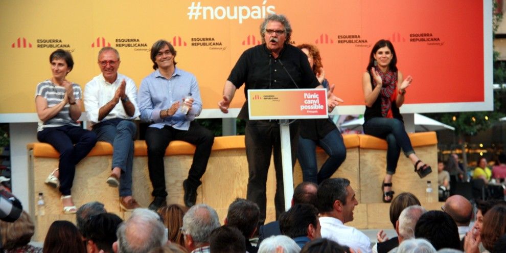 Joan Tardà durant el míting de Lleida