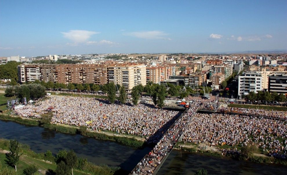 Vista general de la manifestació de Lleida