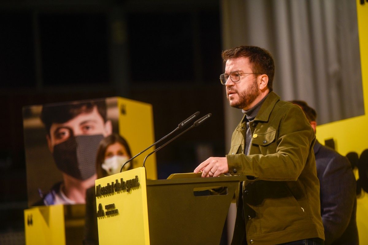 Pere Aragonés, candidat a la presidència de  Catalunya en l'acte de Lleida