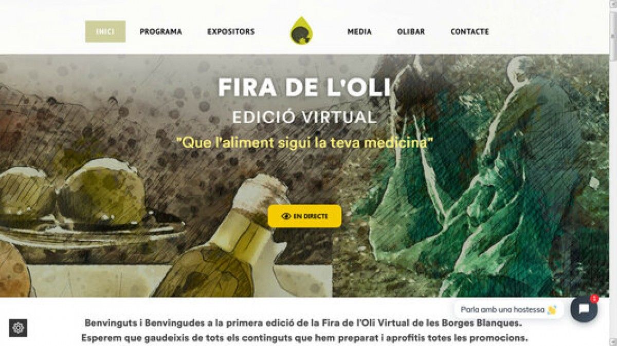 Captura de pantalla del web de la 58a edició de la Fira de l'Oli i les Garrigues