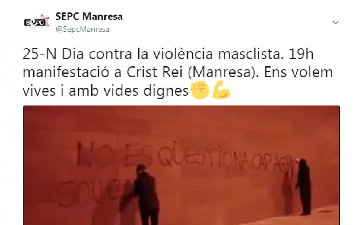 El SEPC penja al seu Twitter el vídeo de la pintada als jutjats