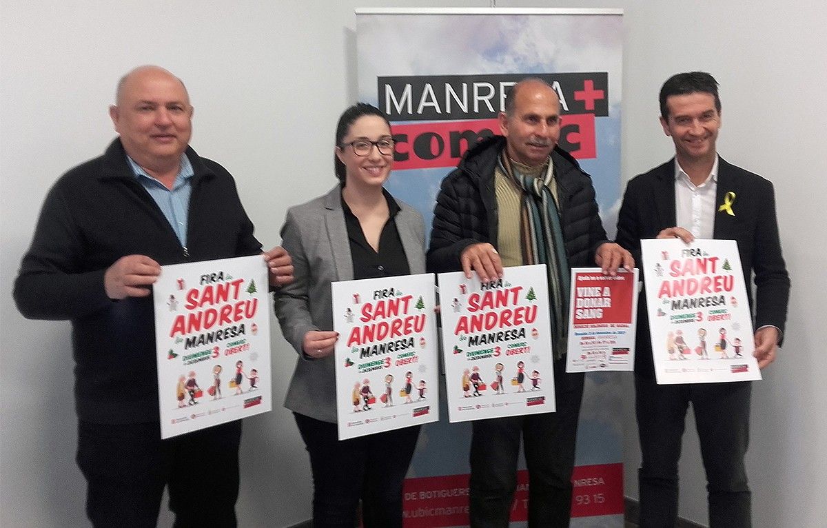 Khaled Khatib, Tània Infante, Joan Tomasa i Jaume Arnau després de la roda de premsa