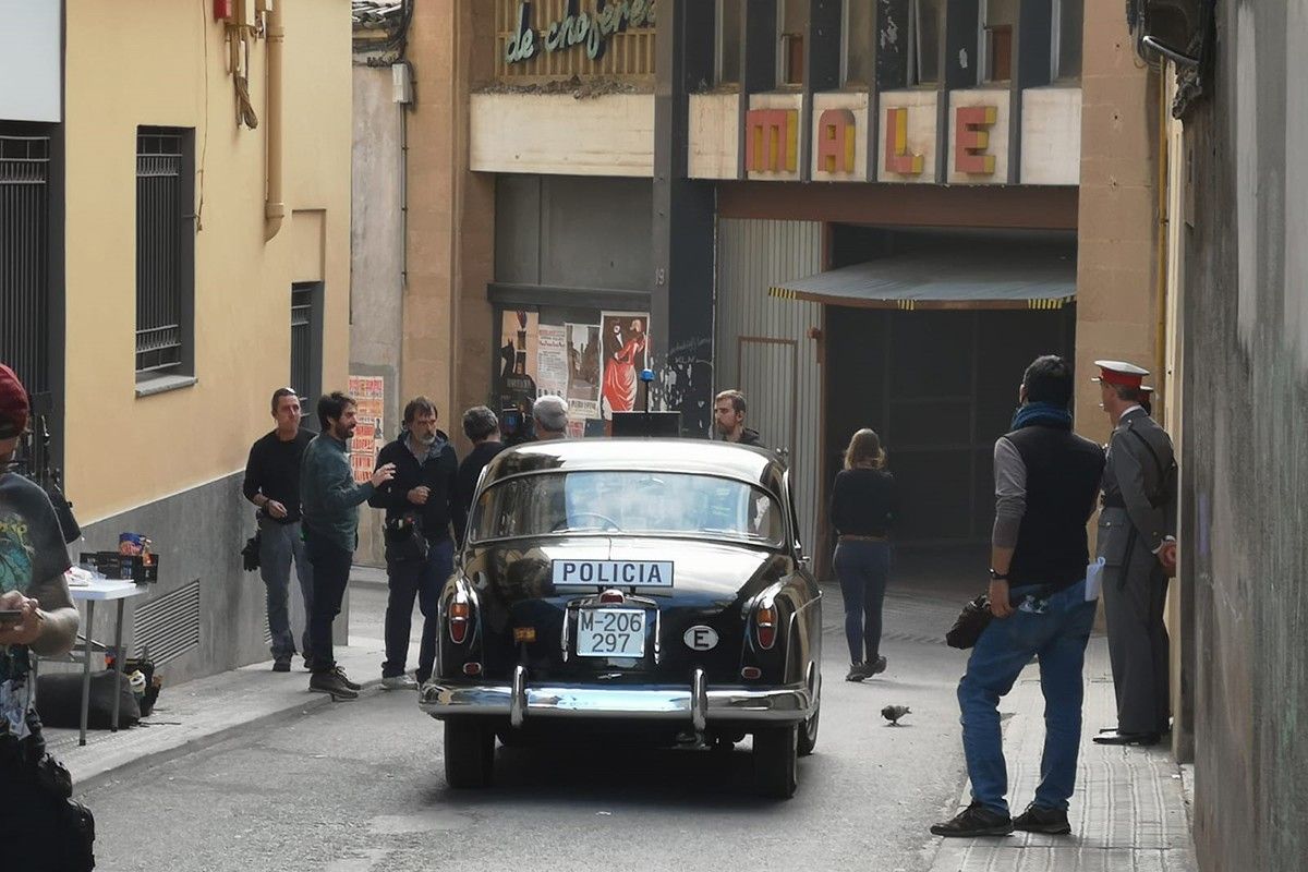 Rodatge d'escenes d'«Hache» al carrer Magnet de Manresa