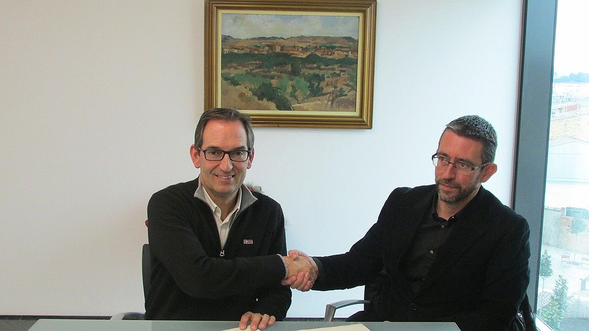 Joan Carles Batanés, alcalde de Sant Fruitós de Bages i Enric Torres, president de l'APAES
