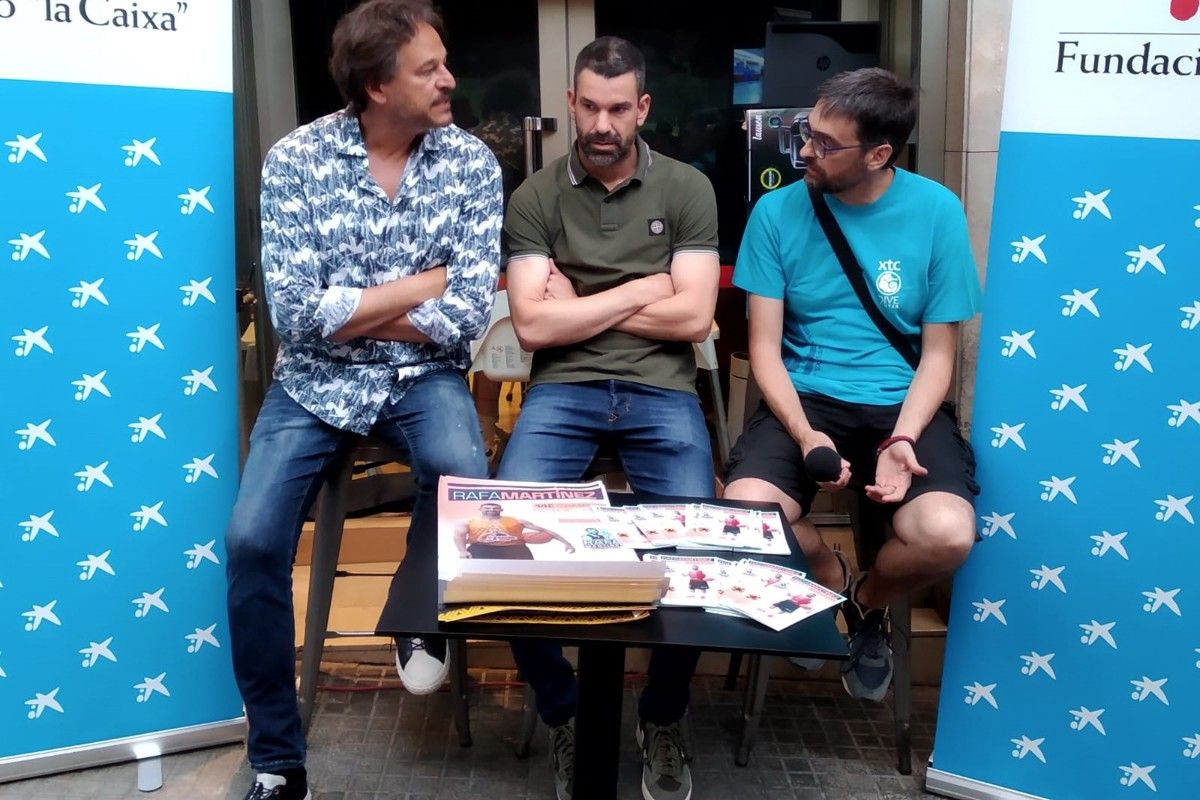 Martín Momotiuk, Rafa Martínez i Jordi Prat durant la roda de premsa