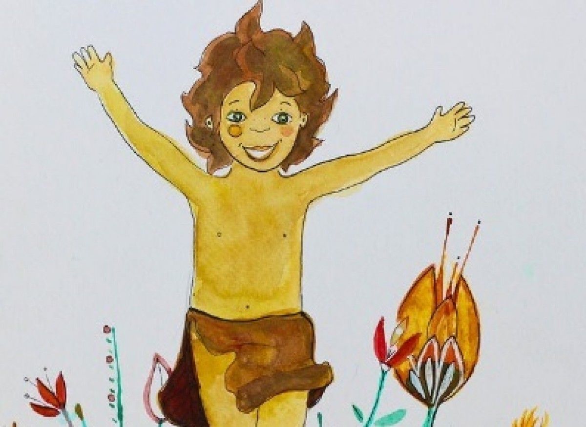 Imatge d'una de les il·lustracions del conte 'Gaia, la nena dels ulls vius'