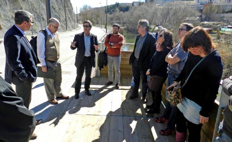 Delegació lleidatana durant la visita al Geoparc.