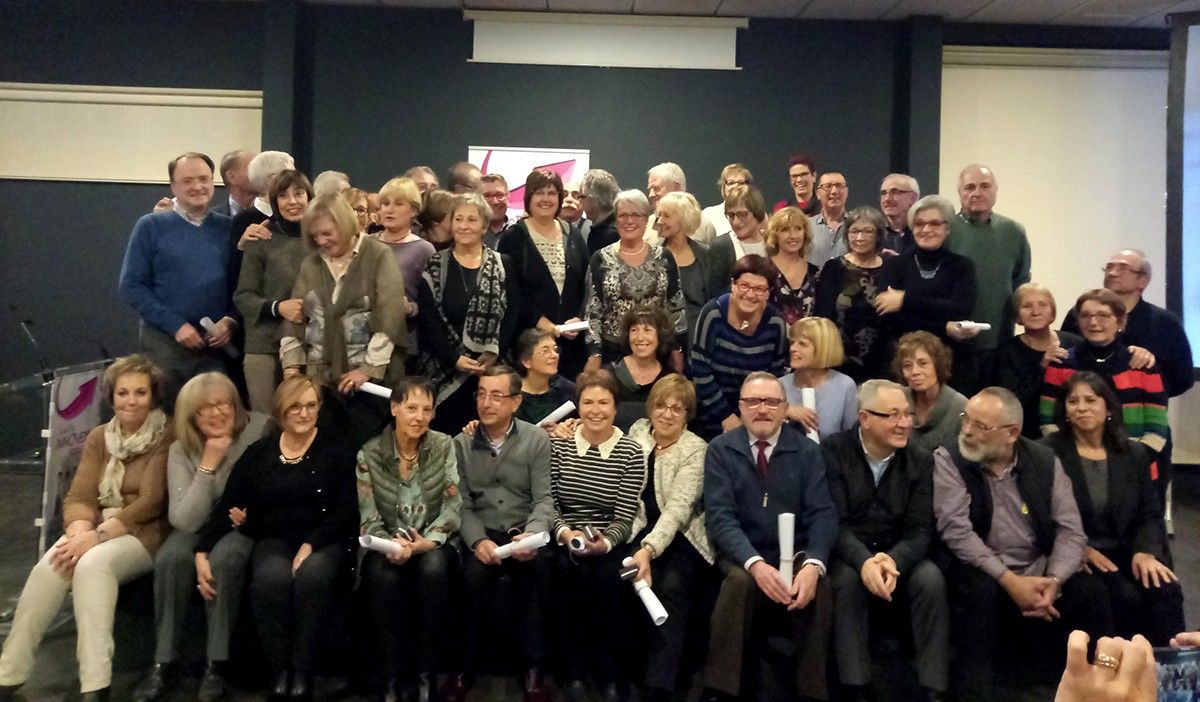 Fotografia de grup dels jubilats de l'ICS en els darrers dos anys