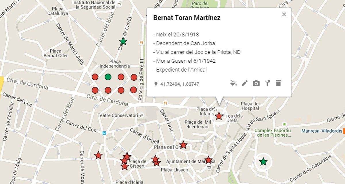 MAPA INTERACTIU Els 24 manresans deportats sobre el mapa de Manresa