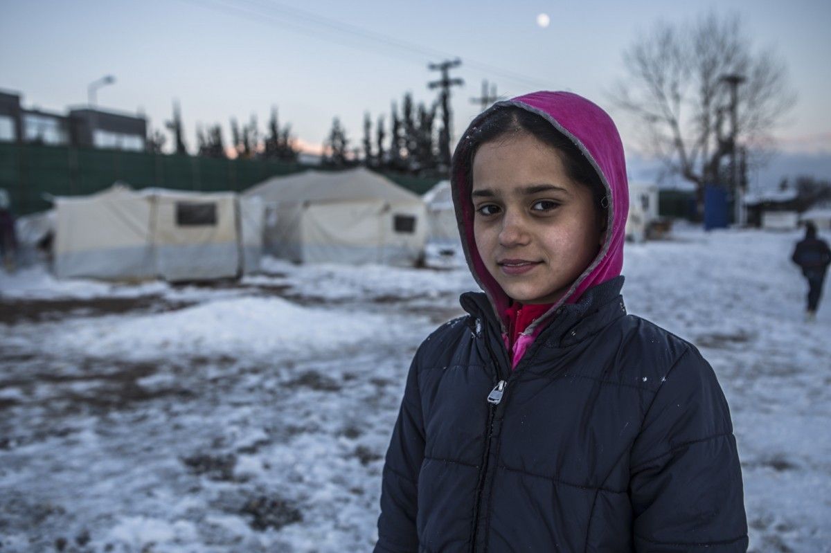 Les tendes de campanya dels camps de refugiats grecs han de suportar la neu i temperatures sota zero