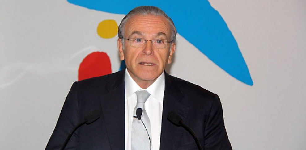 El president de CaixaBank, Isidre Fainé, en el transcurs de la presentació dels resultats corresponents a l'exercici del 2014.
