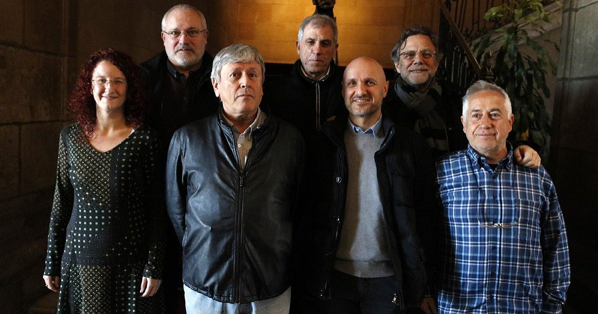 Joan Font (dreta), amb representants del SCIC, el departament de Cultura, l'SGAE i La Xarxa