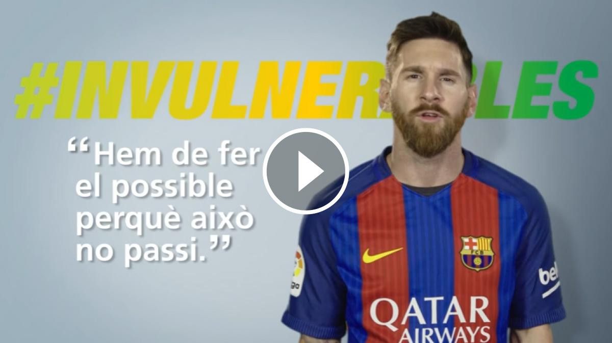 Leo Messi dona suport al projecte #Invulnerables