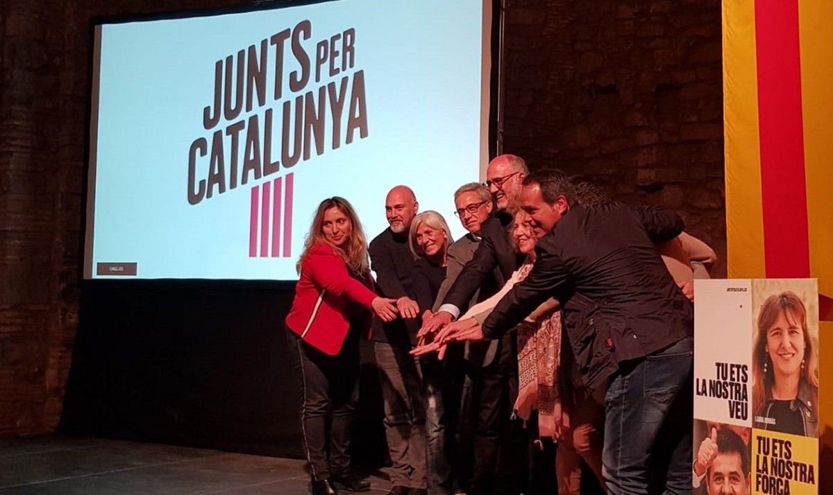 Membres de Junts per Catalunya a l'escenari