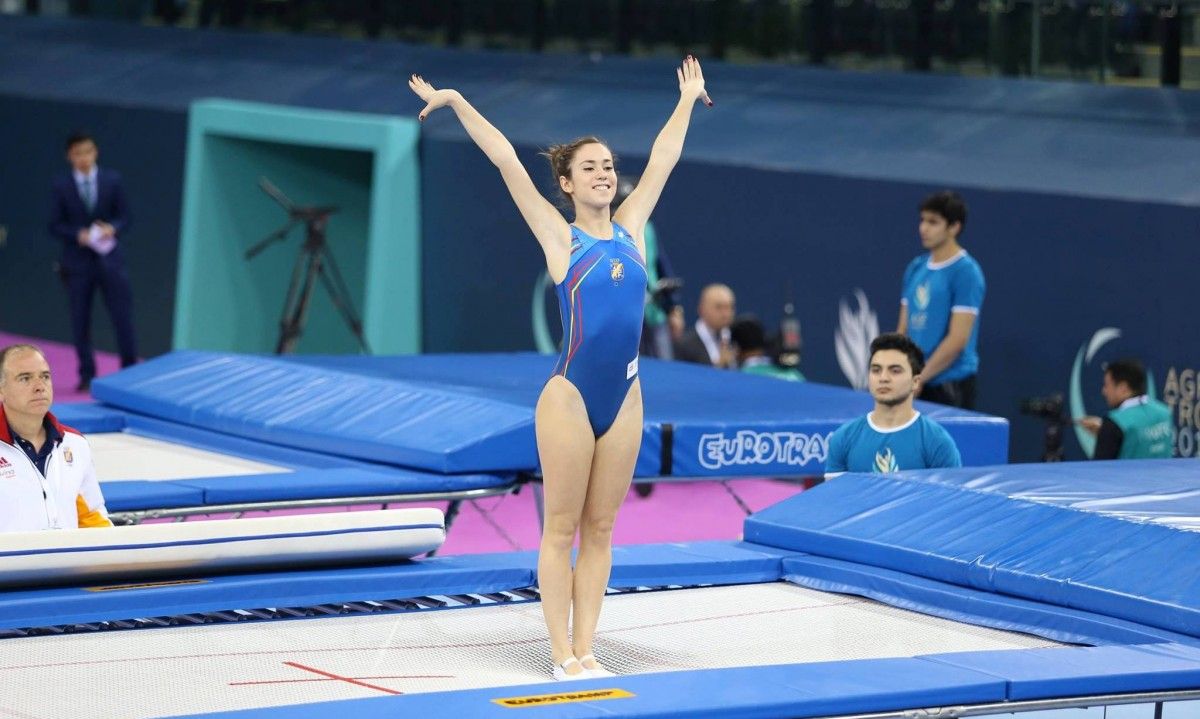 Cristina Masfret porta gairebé 12 anys entrenant i competint en la disciplina de gimnàstica de trampolí