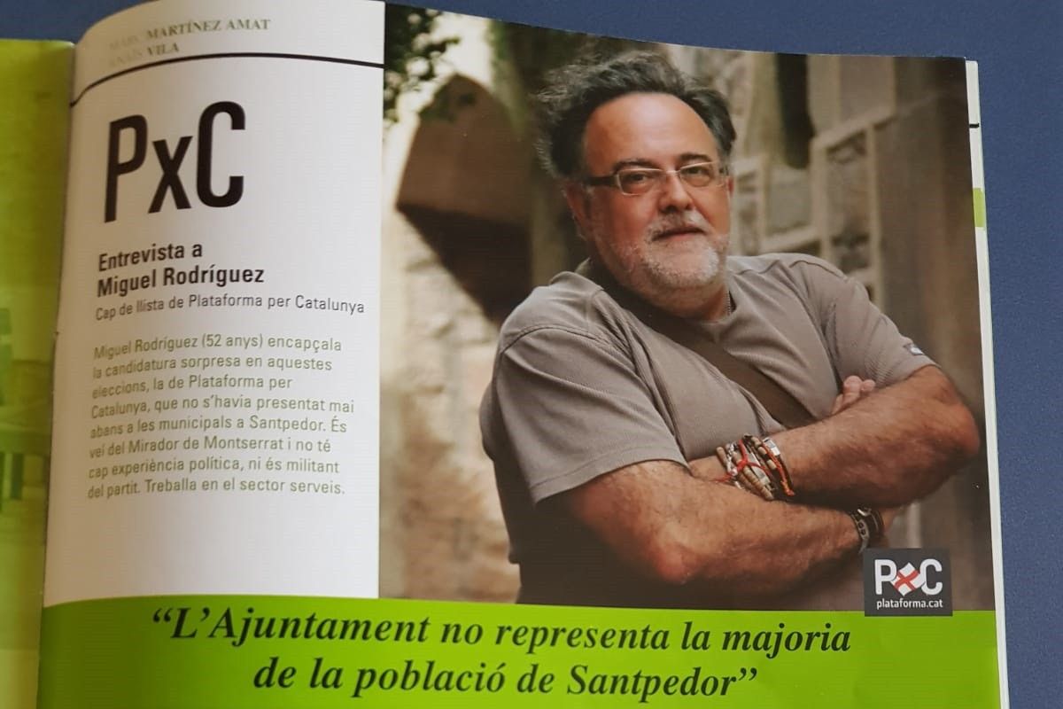 Capçalera de l'entrevista a Miguel Rodríguez de la revista que va editar Ràdio Santpedor