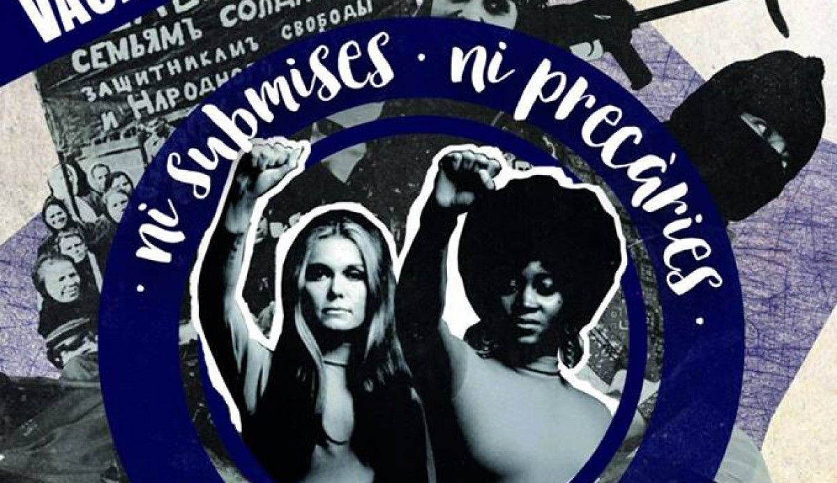 Vista parcial del cartell dels actes del Comitè de Vaga Feminista