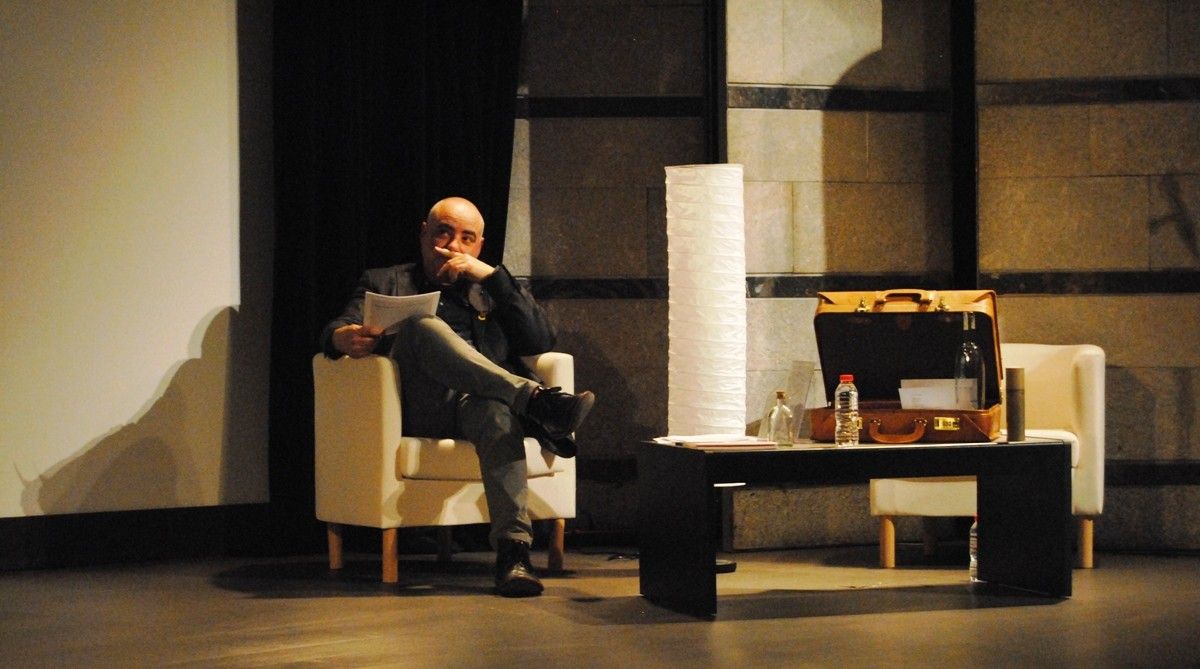 L'escriptor Pep Garcia, durant l'acte de presentació del seu darrer llibre