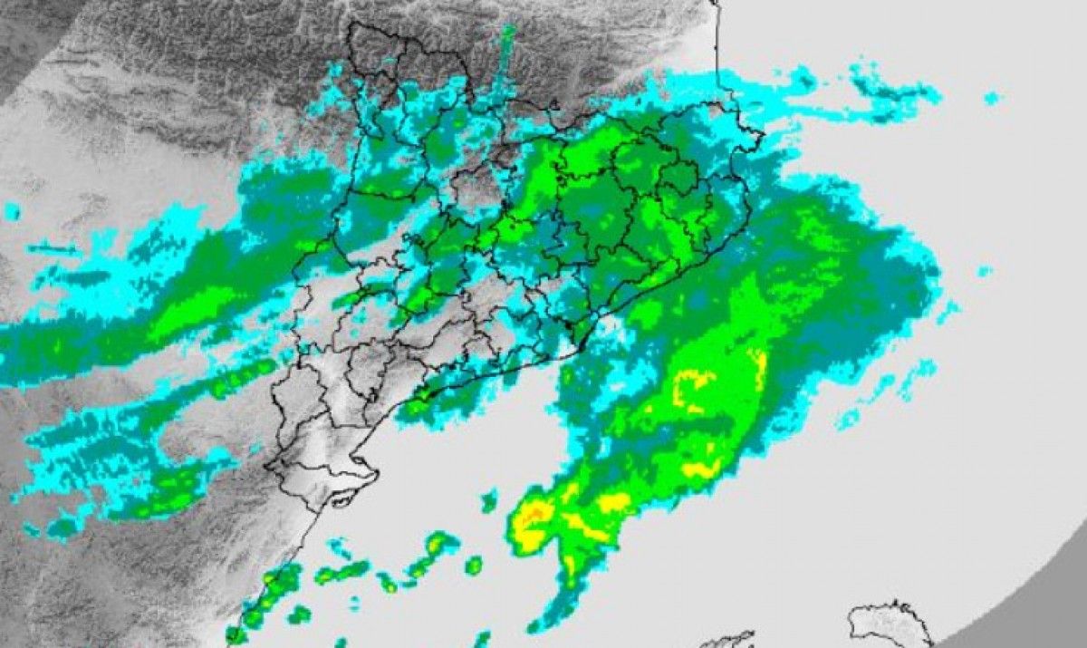 Mapa de la precipitació que afecta Catalunya aquest divendres