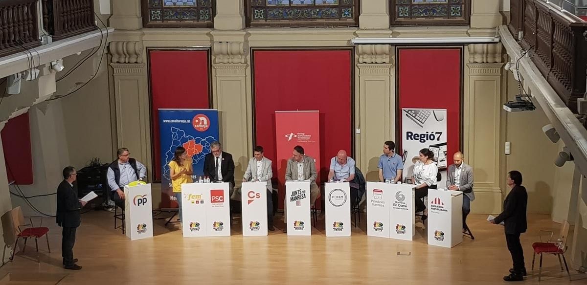 Els nou candidats en el debat electoral organitzat pel Col·legi de Periodistes