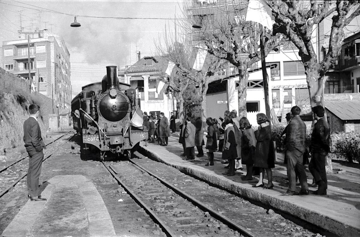 Tren de vapor al baixador de l’actual pàrquing Saclosa. 1968-69