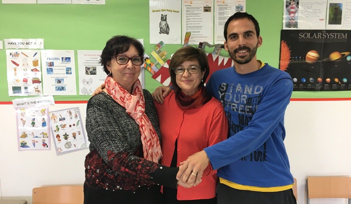 L’equip directiu de la Serra, amb la directora al centre, Elisabet Costa i l'actual cap d’estudis i futur director, Guifré Dalmau