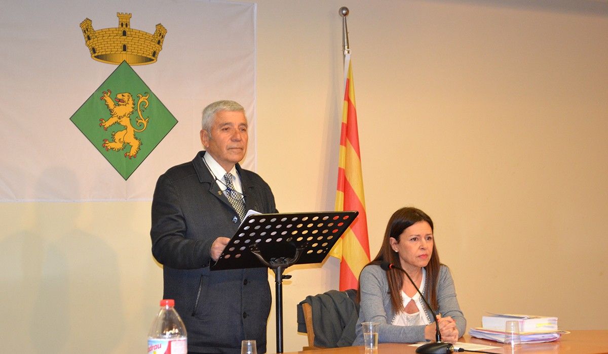 Francesc Martínez en la seva última intervenció com alcalde de Castellnou, el mes de març passat