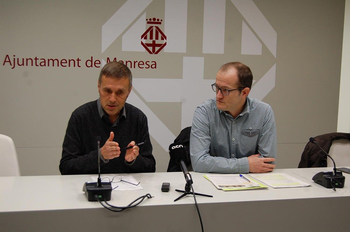 Joan Calmet i Francesc Carné durant la roda de premsa