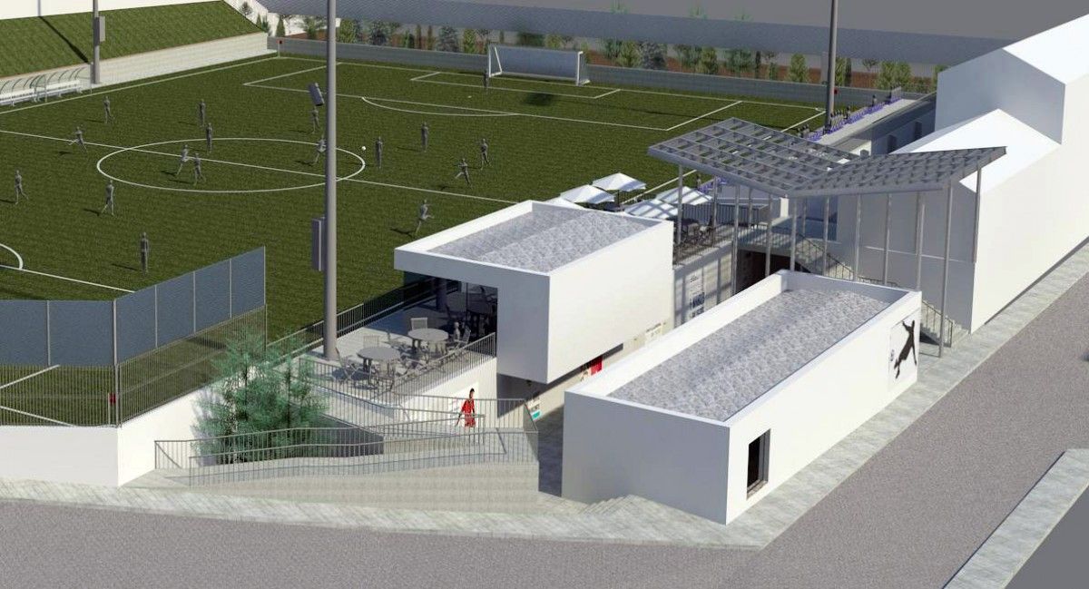 Imatge de recreació del nou camp de futbol de Sant Vicenç de Castellet