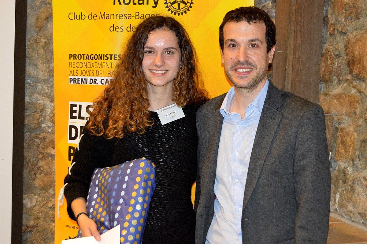 Gisela Ruiz amb el president del Rotary, Pere Moro