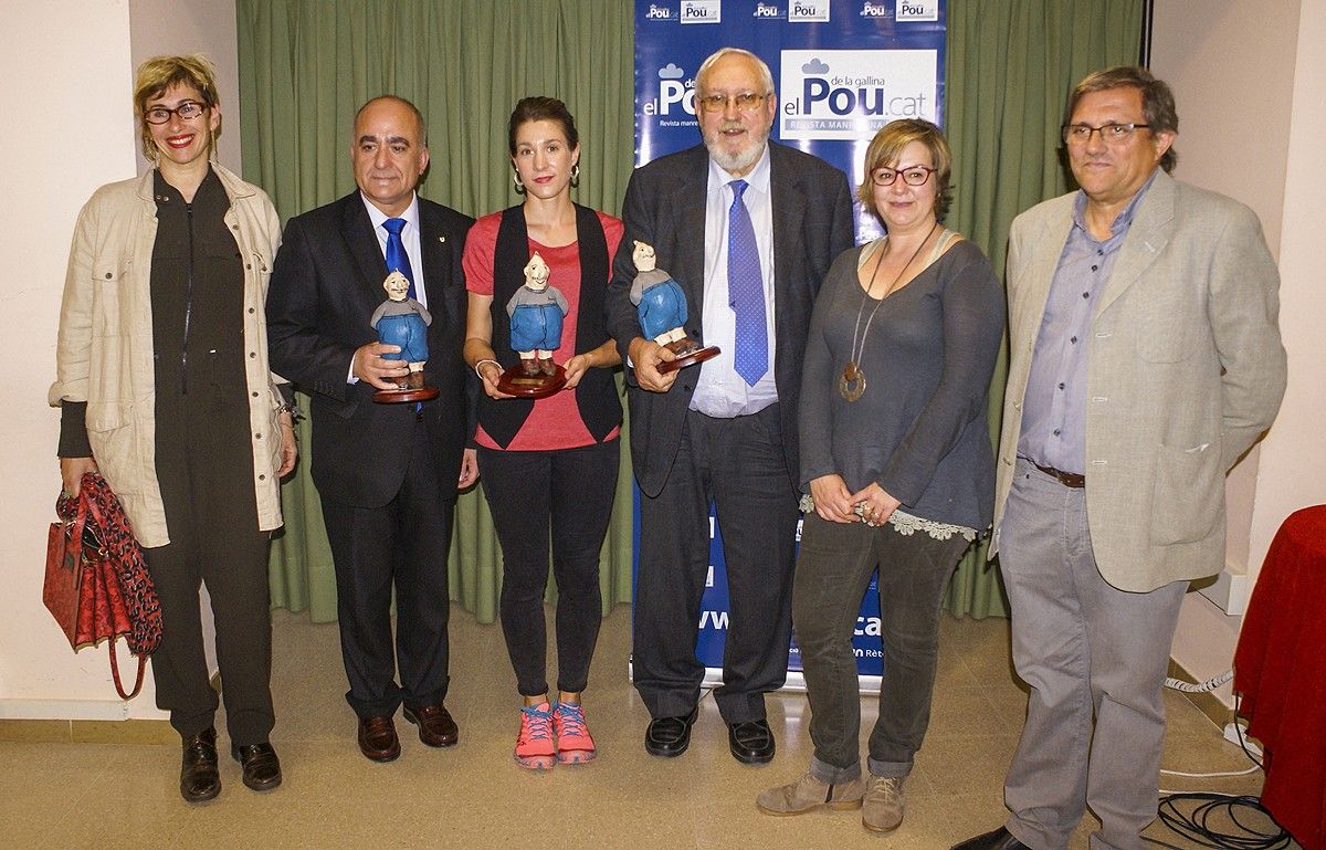 Guanyadors dels premis Oleguer Bisbal 2015 amb les autoritats