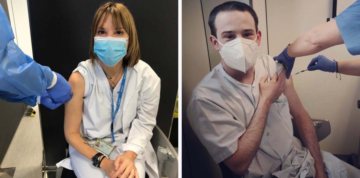 Cristina Cruz i Jordi Trapé rebent la vacuna contra la Covid