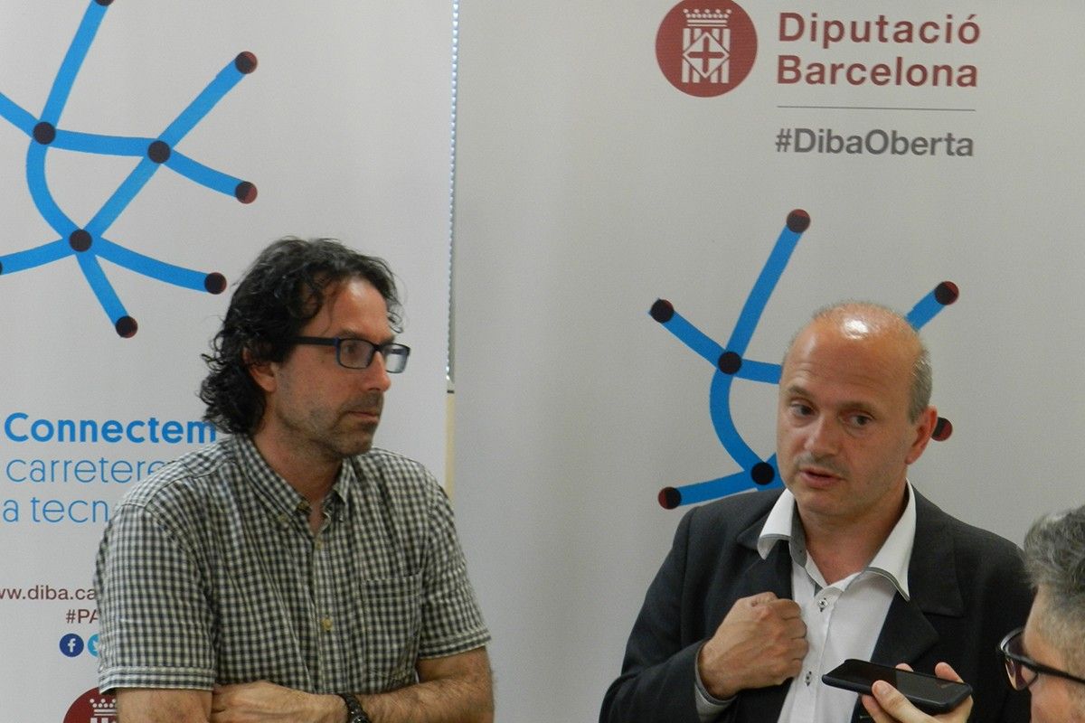 Agustí Comas i Jordi Fàbrega durant la presentació
