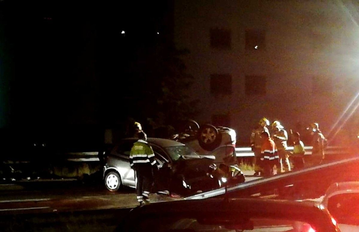 Imatge de l'accident que va tenir lloc a les 21:45 a la C-55